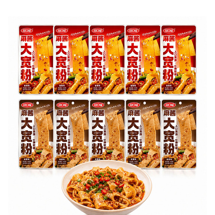 【爆款到货】冠口福 麻酱大宽粉混合口味 流汁大宽粉 300 克