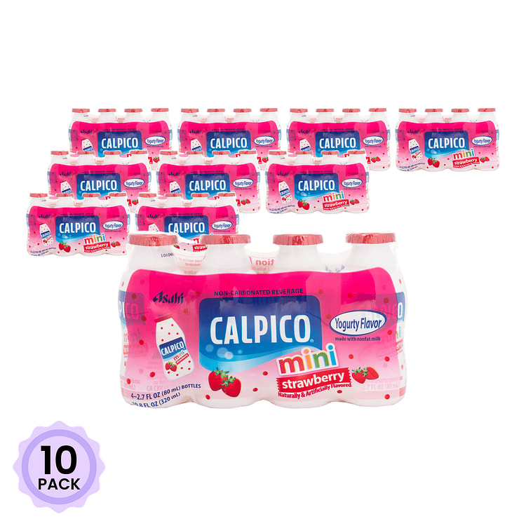 Calpico Mini Soft Drink, Strawberry Flavor 2.7 fl.oz*4 bottles*10 pack