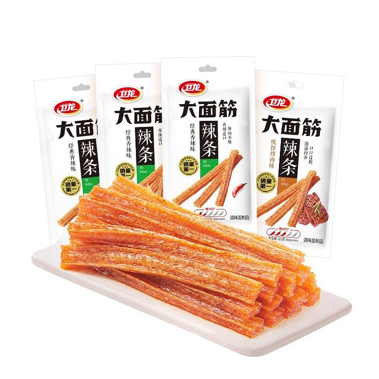 卫龙大面筋香辣味休闲麻辣零食网红小吃65g*4包