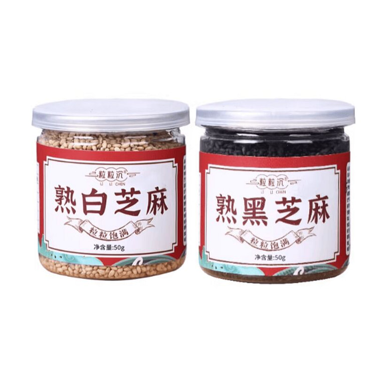 粒粒沉  熟黑白芝麻  50g*2罐 100 克