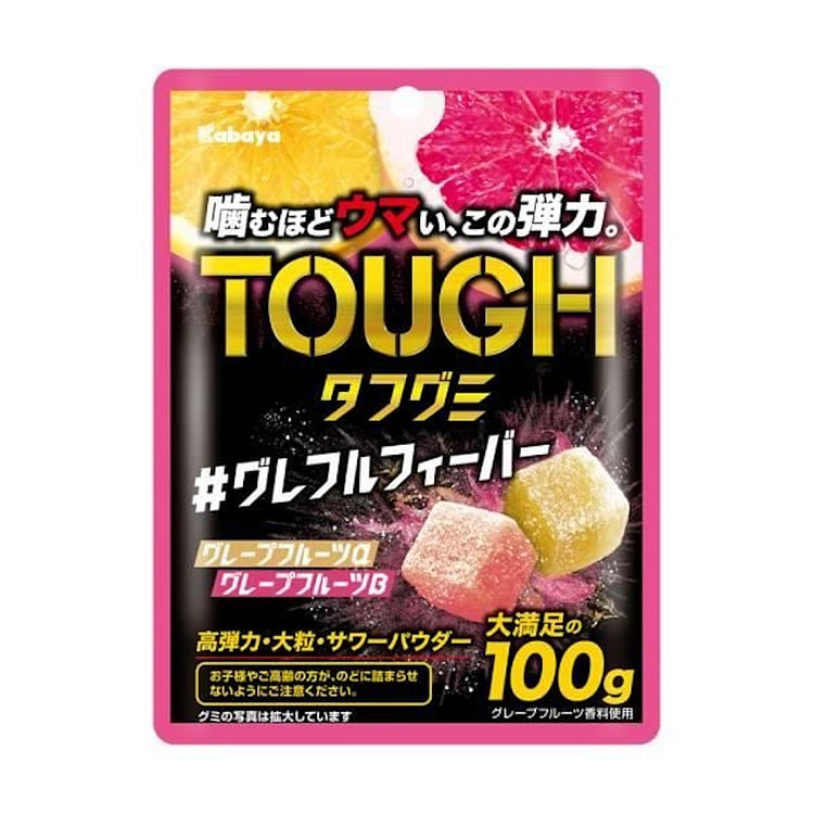 Kabaya Tough Gummy 2 Grapefruit Flavor 100g 1 pack