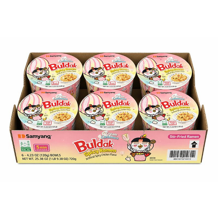 [Samyang] Buldak Carbonara Ramen Bowl 6 Pack 1 each