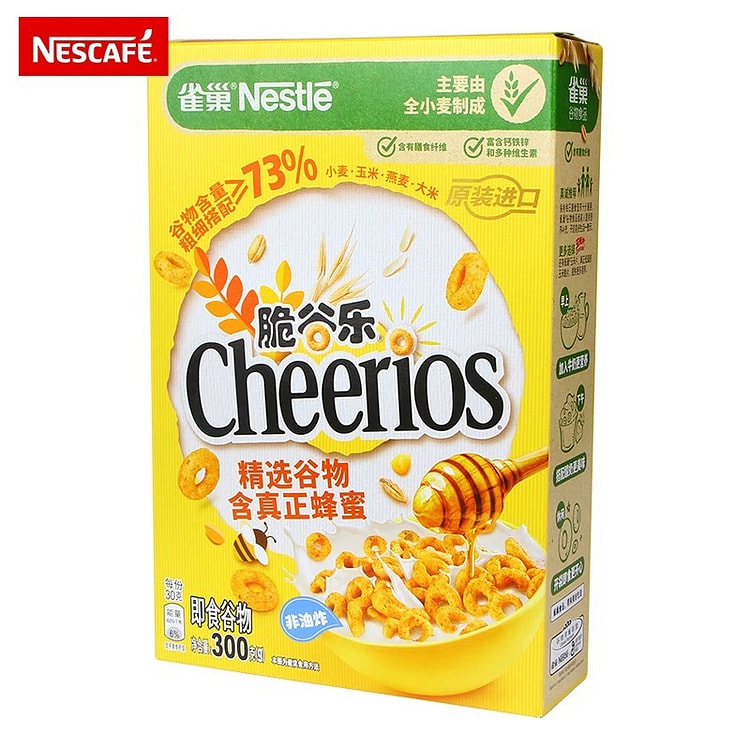 雀巢进口蜂蜜脆谷乐麦片全谷物粗粮即食小吃300g 300 克
