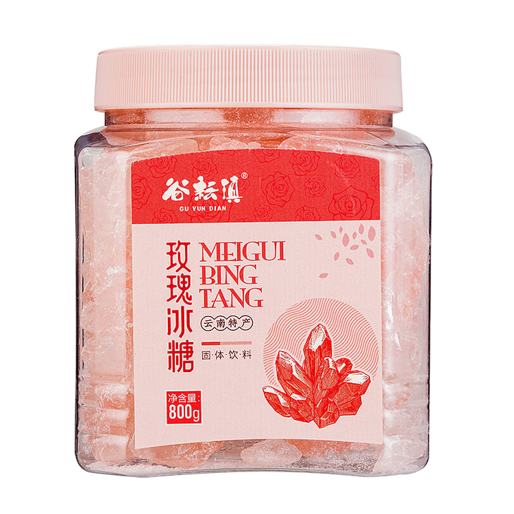 老冰糖甘蔗糖食用玫瑰风味冰糖800克瓶装