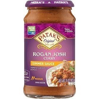 Patak's Rogan Josh Curry Simmer Sauce (Tomato & Cardamom - Medium), 15 oz. bottle 15 oz
