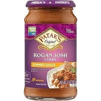 Patak's Rogan Josh Curry Simmer Sauce (Tomato & Cardamom - Medium), 15 oz. bottle 15 盎司