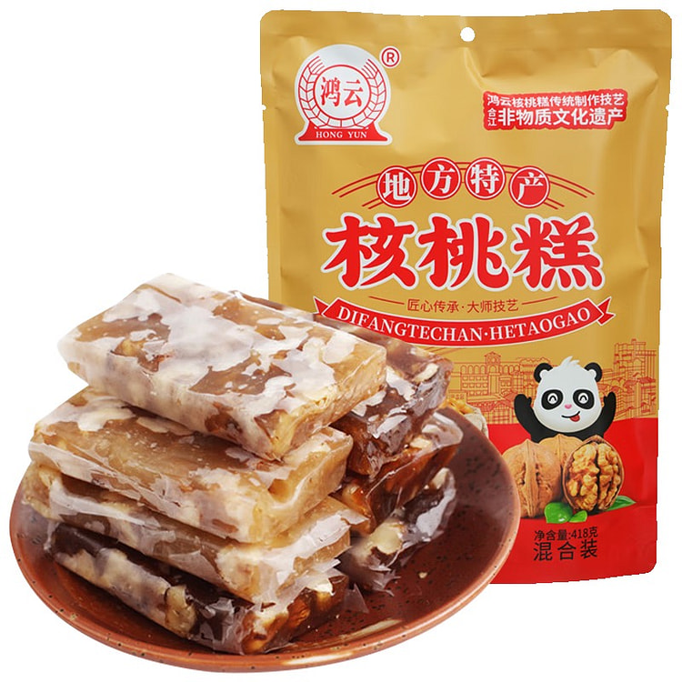Hongyun Walnut Cake Mixed Pack 418g Sichuan Specialty