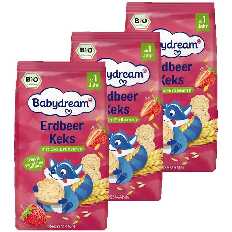 Babydream 婴儿有机草莓饼干 3x125g