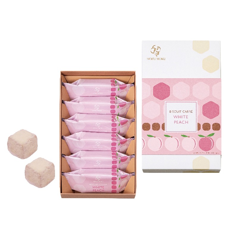 YOKU MOKU Summer Limited Biscuit Carre Fraise Okayama White Peach Flavor 12 pcs 1 hộp
