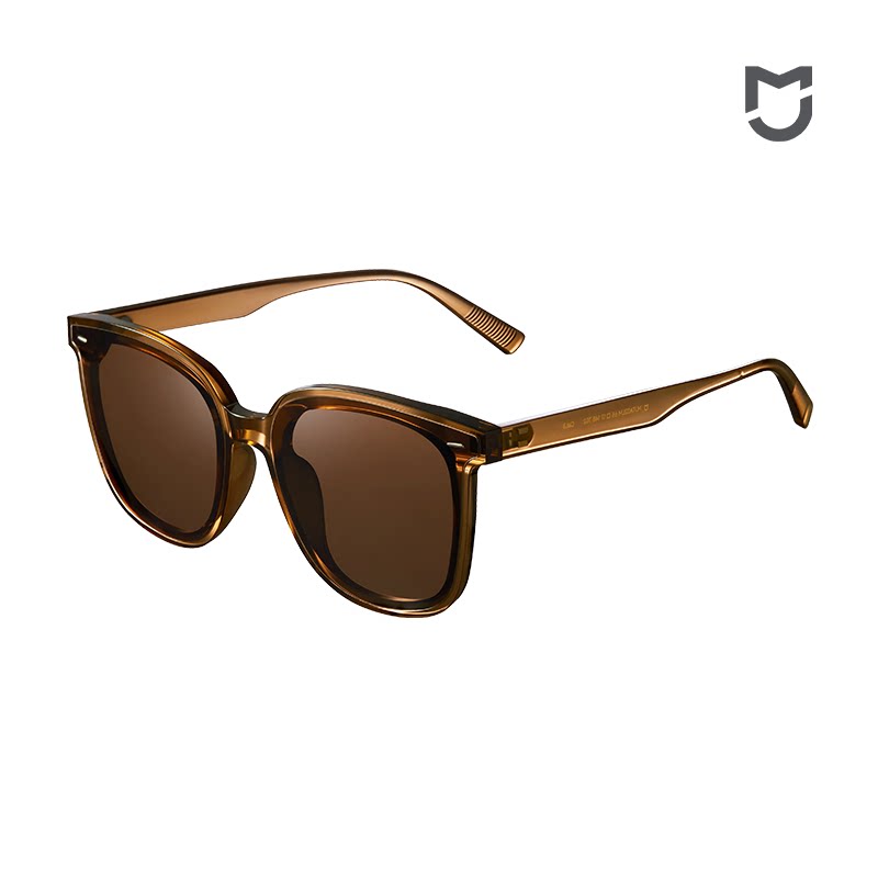 Frame-shaped polarized sunglasses brown 1 case - Weee!