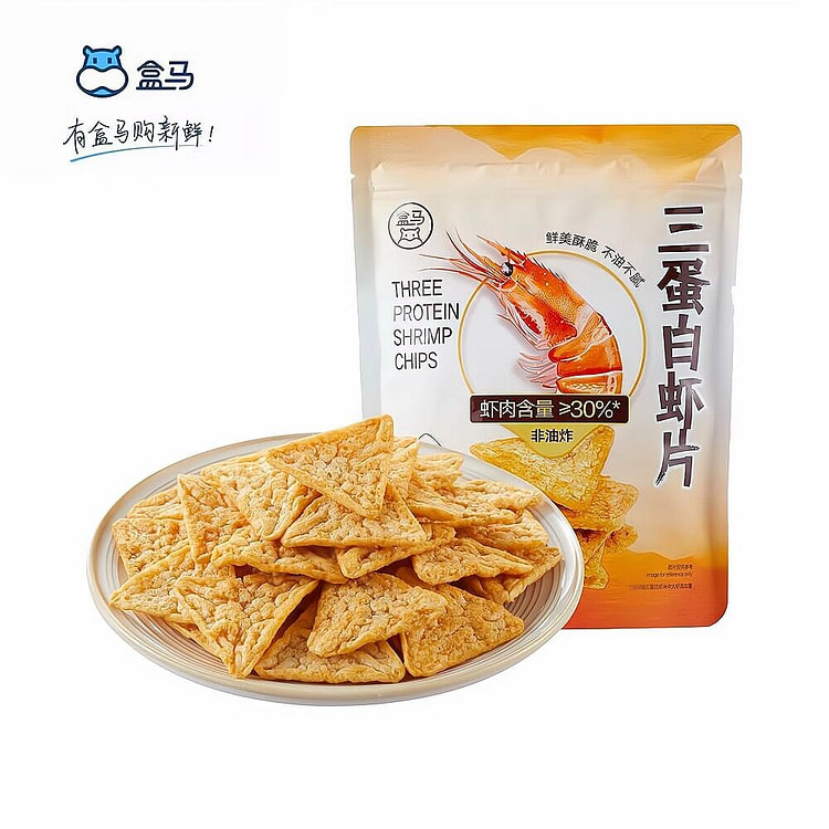 盒马三蛋白虾片108g