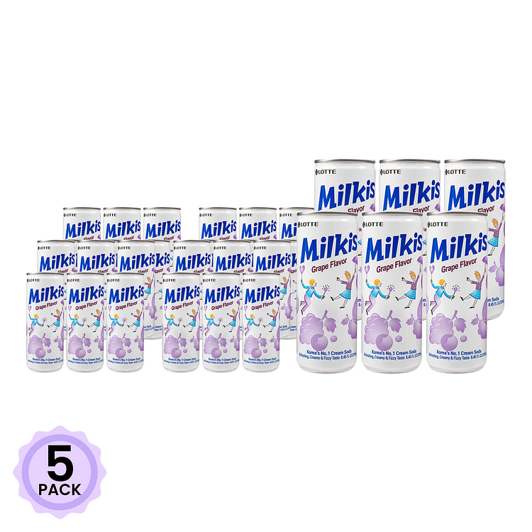 Lotte Milkis Grape Flavor 250 ml*6 cans*5 pack