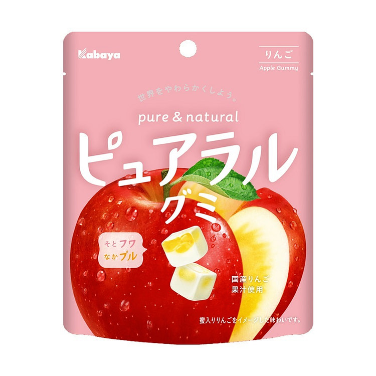 日本直邮 KABAYA 苹果 果汁夹心软糖 58g/