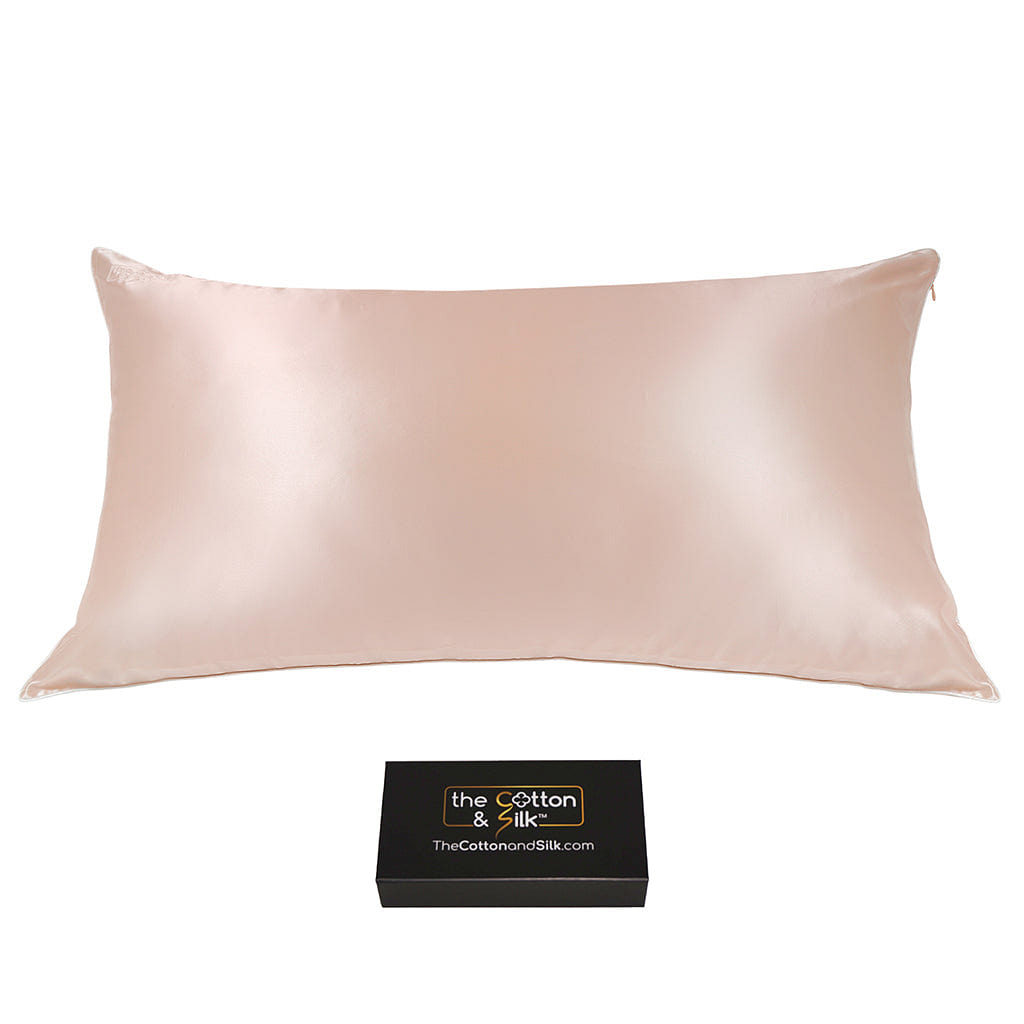 King-size 22 Momme Mulberry Silk Pillowcase, Nude King (20“ x 36“) / Nude (Nude Pink) 0.5 lb