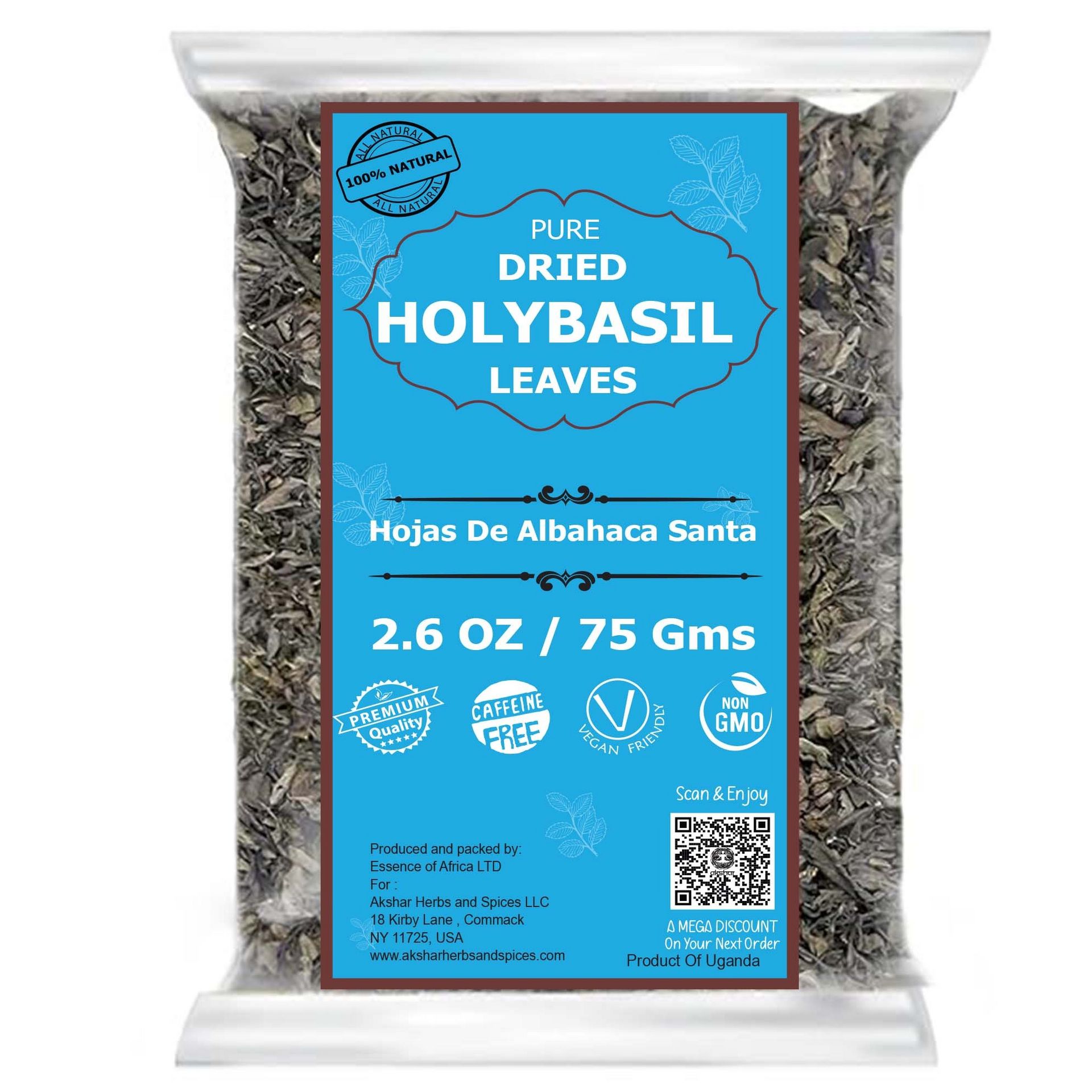 2.6 oz Dried Holy Basil Leaves, Pure Tulsi leaves 2.6 oz