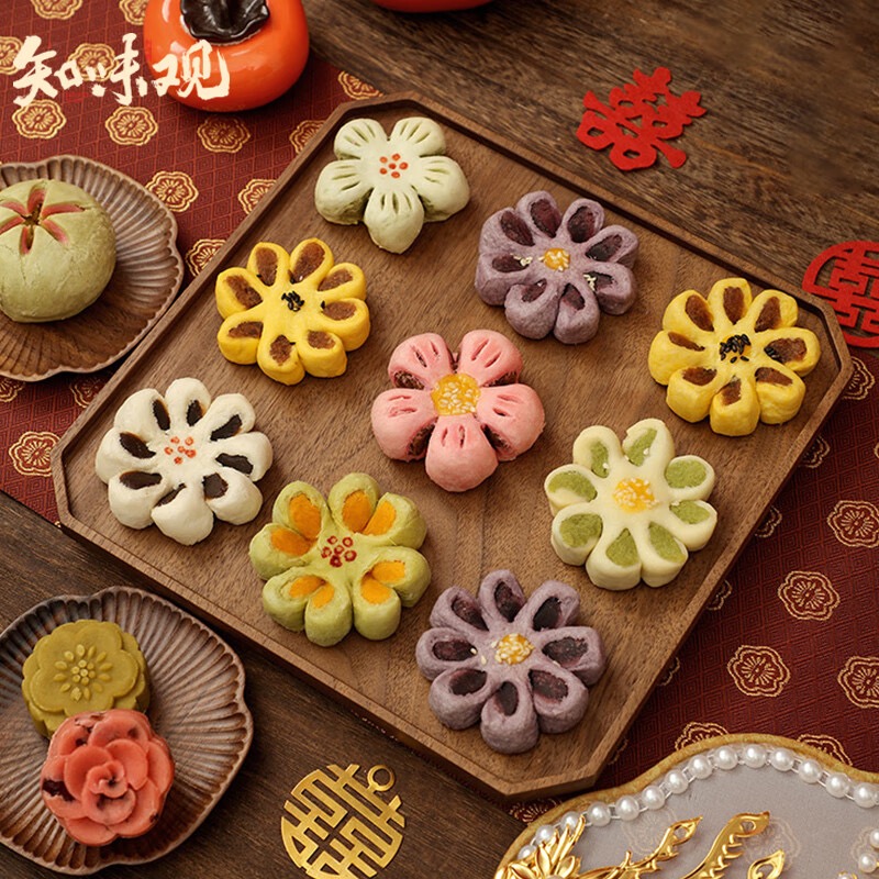 中国　粉彩花卉紋筆入　同治年製　送料込み0814 Zhiweiguan Peach Blossom Crispy Hawthorn Filling Pastry 160g - Weee!