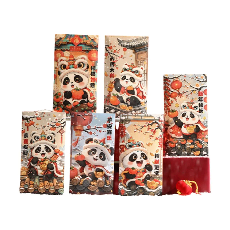 国潮卡通红包 春节 国风 利是封-熊猫(6个装) 1 份