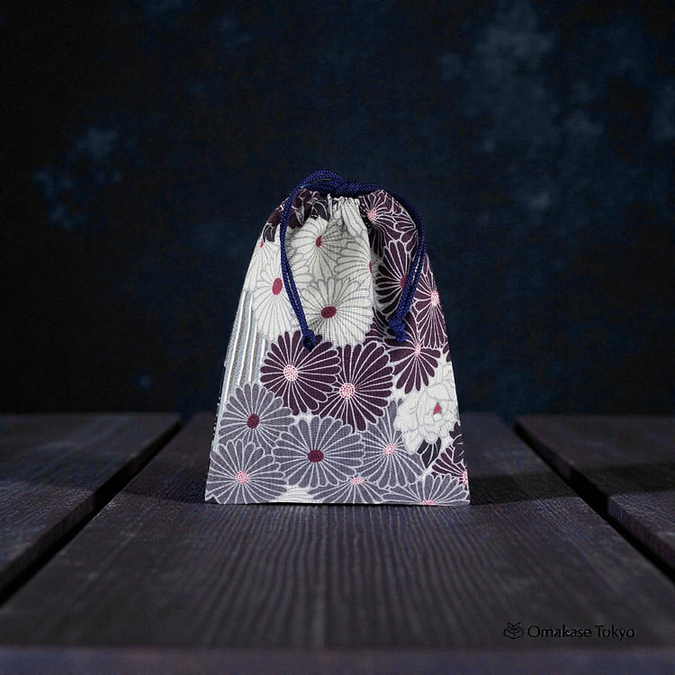 暖帘抽绳袋-日式图案黑色 230 克