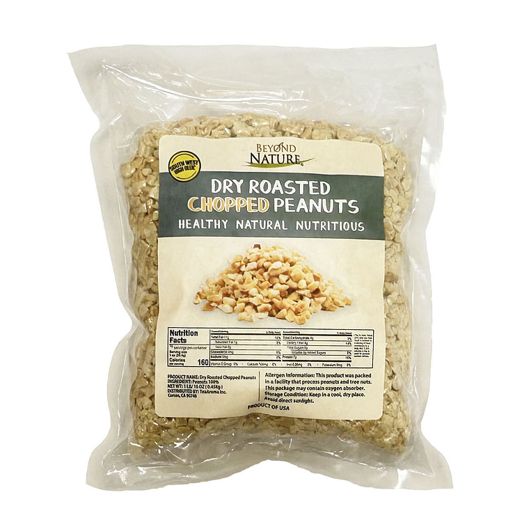Beyond Nature Dry Roasted Chopped Peanuts 1LB