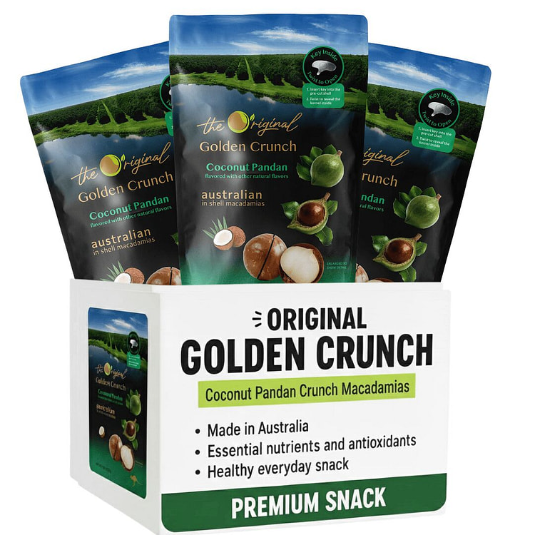 [Australia] Combo 3 Hạt Macca Golden Crunch Vị Dừa Panda 225g 1 cái