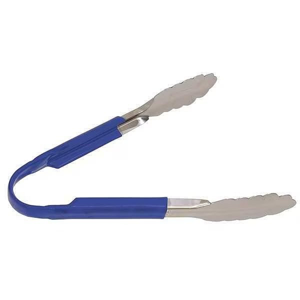 Tong, Blue, 10 in. L, Stainless Steel 2 lb