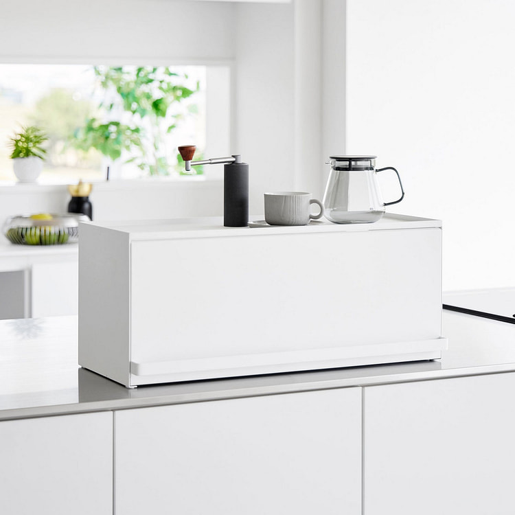 Front-Opening Countertop Storage Rack- Steel White