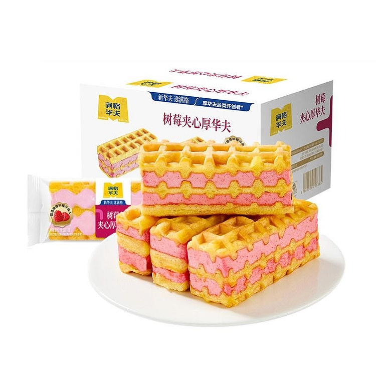 Strawberry-flavored sandwich waffle bread 410g 410 g