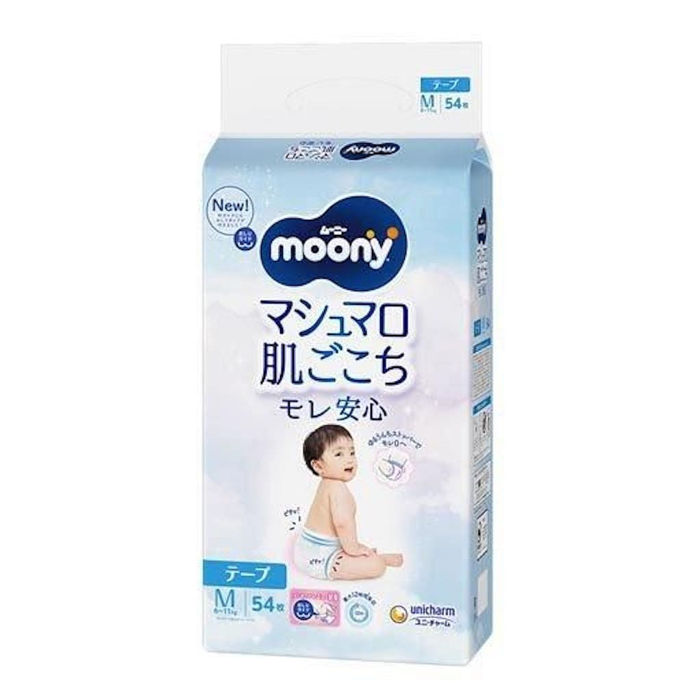 Unicharm Moony Waistbands Diapers M Size 54pcs 1 pack