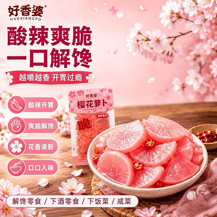 Sakura Radish Sour & Spicy Flavor 38g*10 packs 380 g