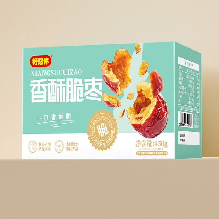 好想你脆灰枣去核香酥脆灰枣即食红枣无核脆枣零食即食 450 克
