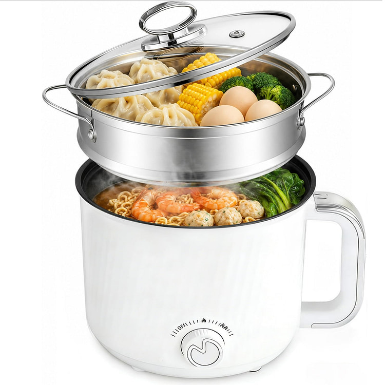 1.6L Nonstick Personal Electric Hot Pot Steamer 1 each