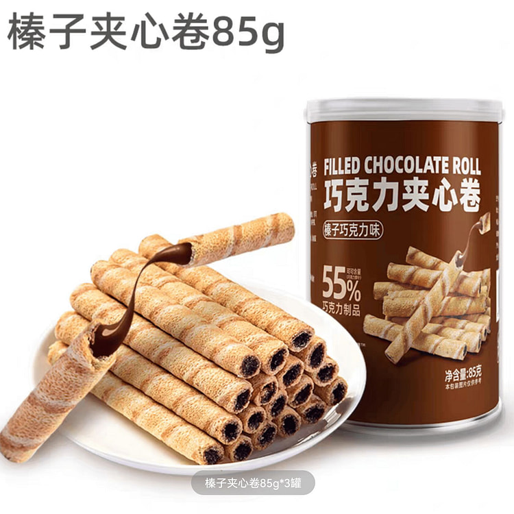 卜珂零点巧克力夹心卷（可可榛子）85g*3 85 克