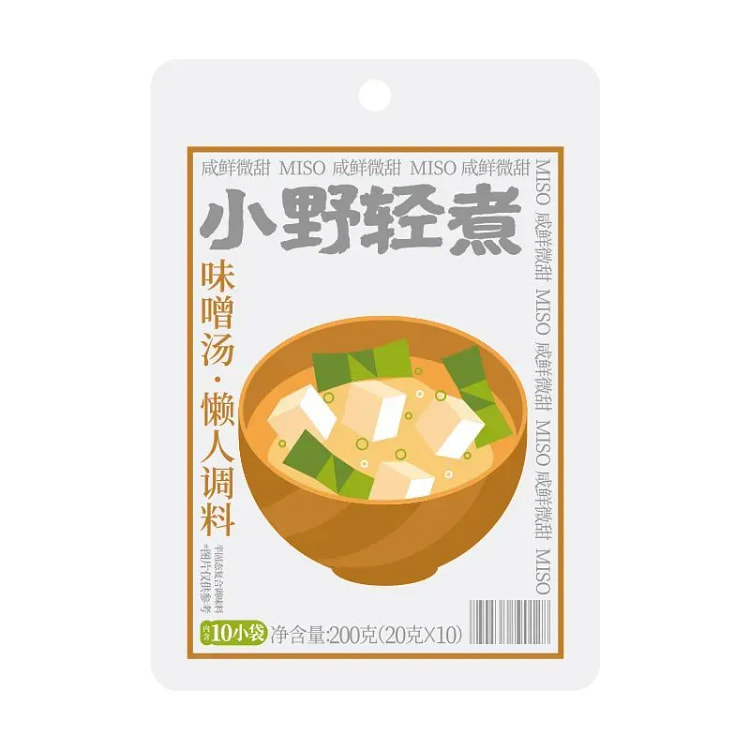 小野轻煮日式味噌汤赤味增昆布大酱汤200g*1袋 200 克