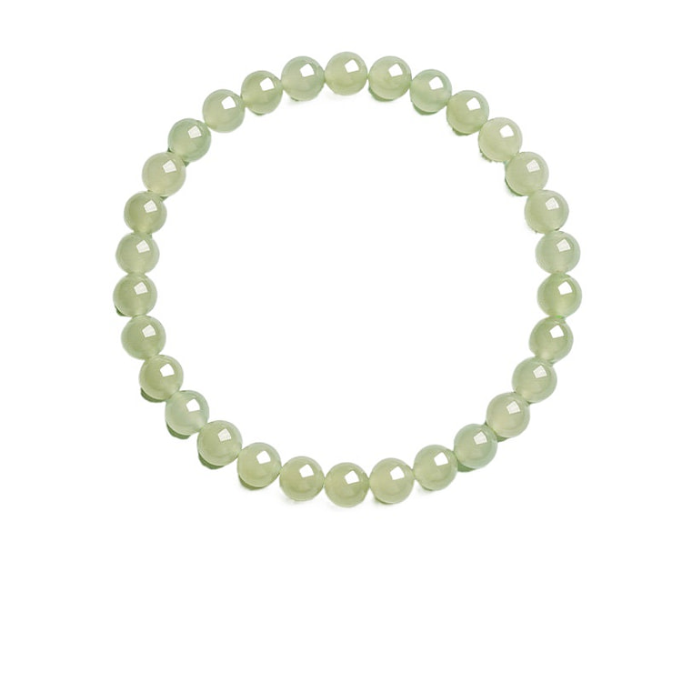 宫里上新 和田玉手串青海老坑 浅冰晴约 6mm 1 盒