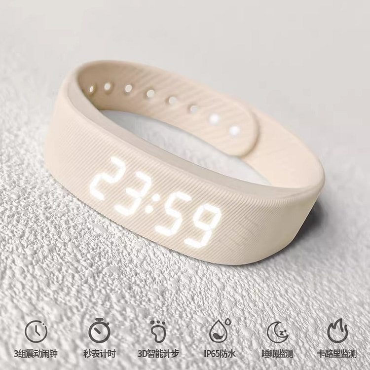 电子手表学生运动防水宿舍无声震动闹钟手环星光色 1 份