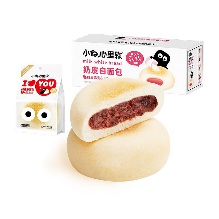 Little White Heart Soft Bread with Red Bean Flavor 450 g
