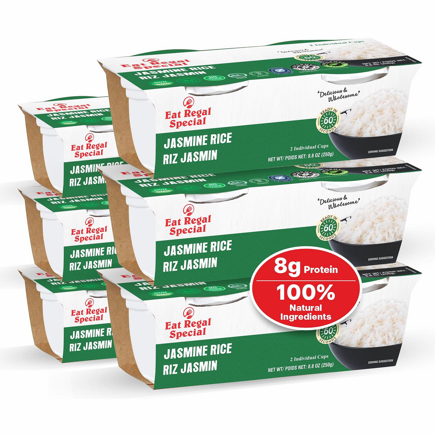Eat Regal Jasmine Rice Cups, Pack of 6 8.8 oz