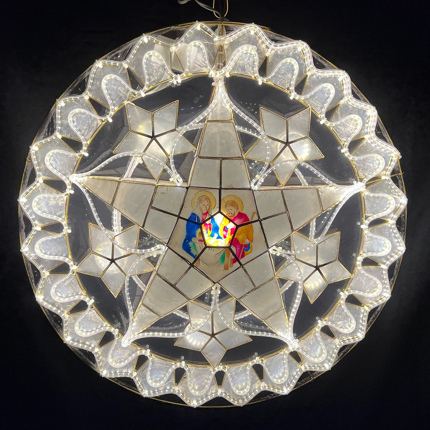 Holy Family Warm White Capiz Parol 24 1 each