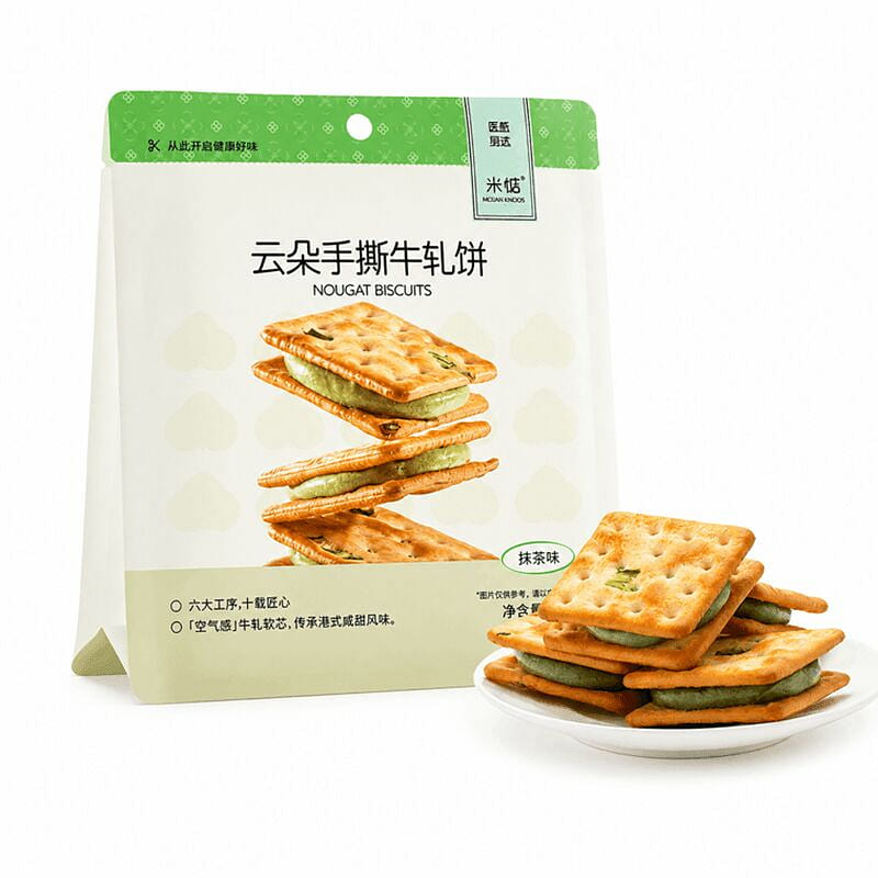 Cloud hand-torn nougat biscuit matcha flavour indi 105 g