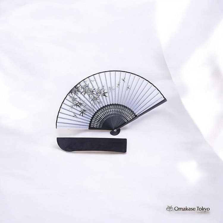 TOuWA 折叠扇 - 白色竹纹 110 克