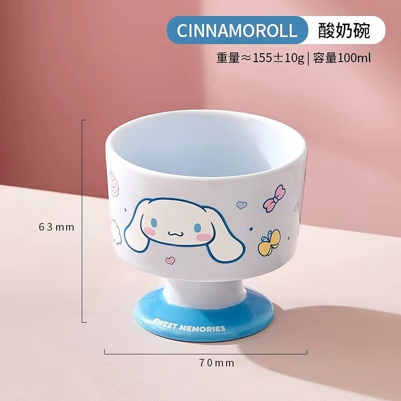 MARSICA Sanrio Lovely Dessert Ceramic Goblets – Cinnamonroll 1Pice 1 each