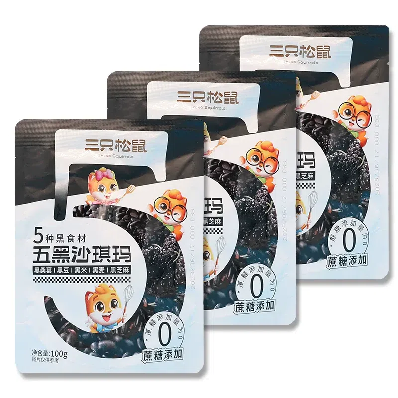 Three Squirrels Five-Black Sachima 100g*3 bags 300 g