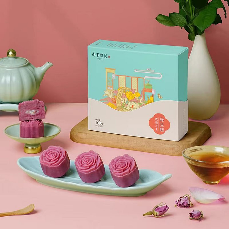 南宋胡记 玫瑰芝士味绿豆糕 杭派中式糕点点心 100g*1盒
