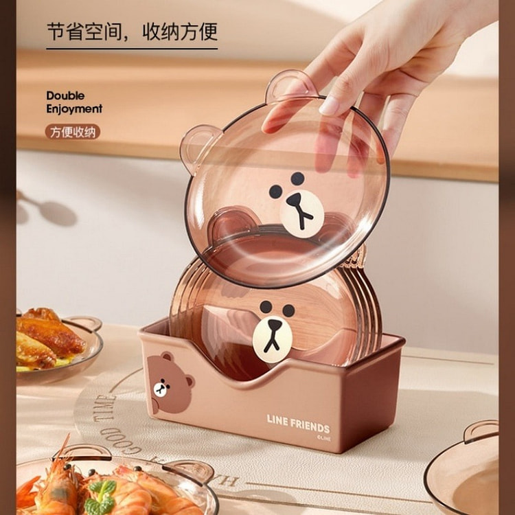 LINE FRIENDS 布朗熊 4个装-吐骨碟