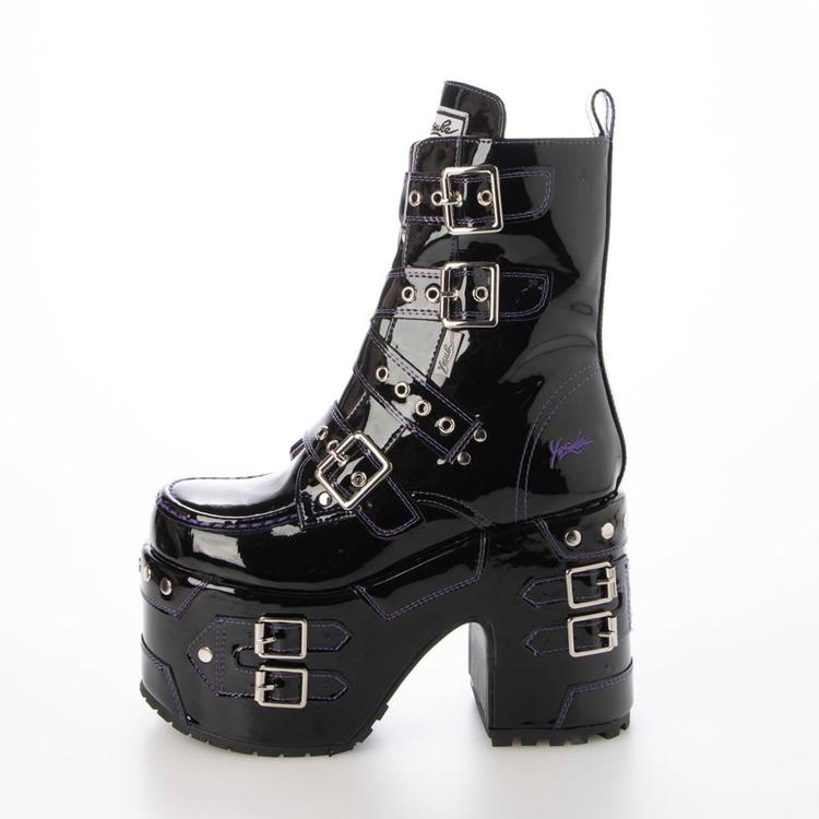 靴 Yosuke lace up engineer boots archive Get Yosuke Platform Boots BL/PU 24.5cm Delivered | Weee! Asian Market