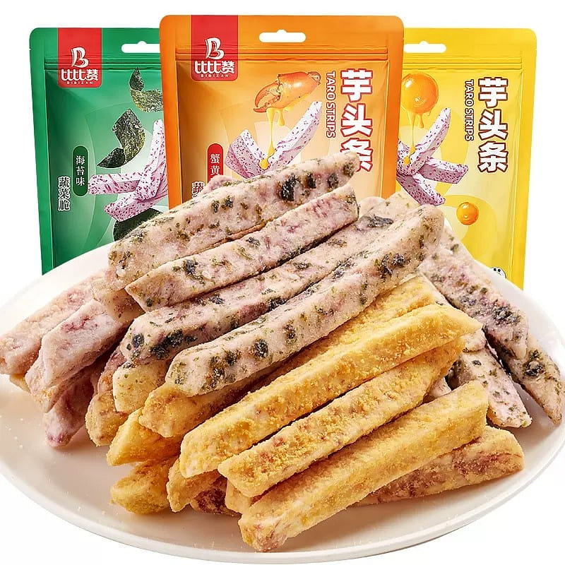 中国比比赞(BIBIZAN)芋头条酥广西芋头蟹黄味解馋网红零食休闲食品小吃袋装 咸蛋黄味 100 克