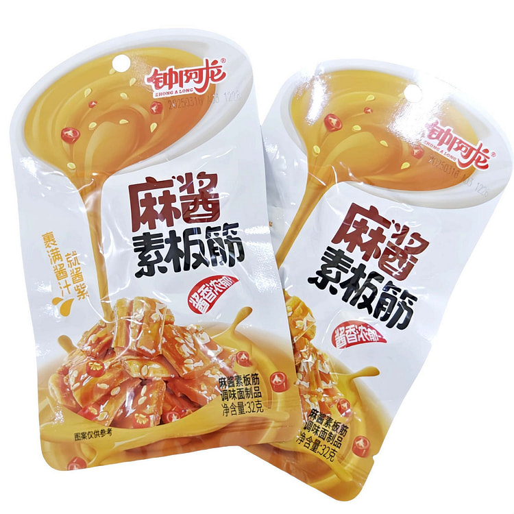 钟阿龙麻酱素板筋素牛筋辣条32g*5袋 160 克