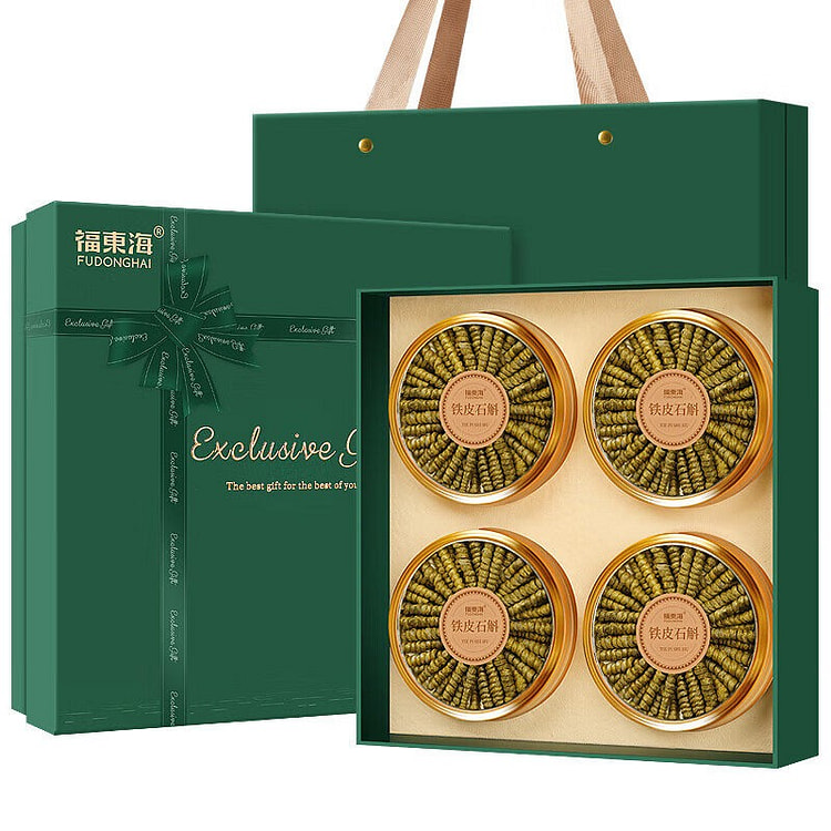 福东海长铁皮石斛礼盒礼品胶质饱满滋补品石斛粉泡茶 220 克