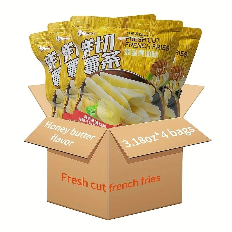 Hao you li Fresh cut fries (Honey butter flavor) 90g*4 bags 360 g