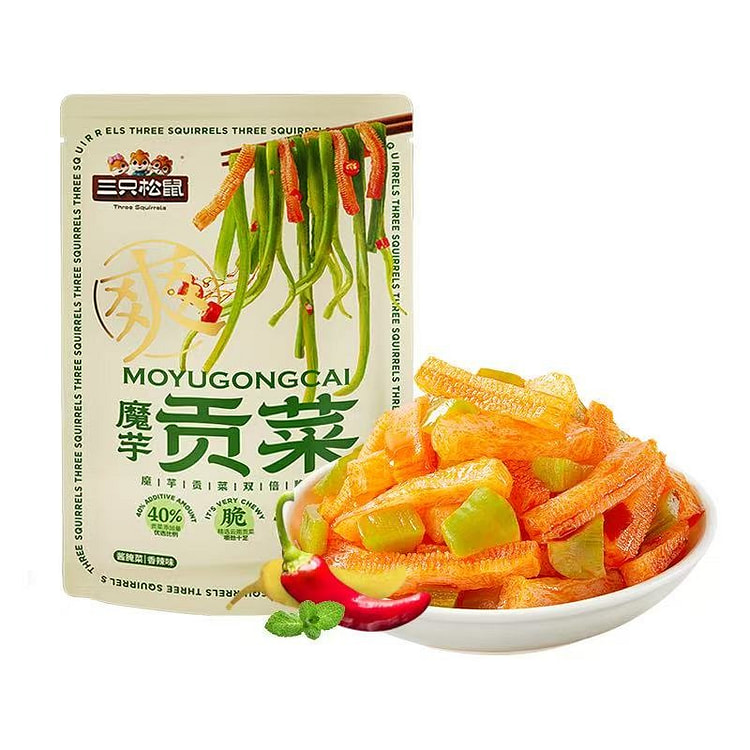 三只松鼠贡菜魔芋香辣味休闲零食魔芋贡菜超值解馋小吃 200 克